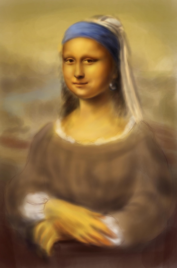 Creation of Mona Lisa with a Pearl earring: Step 7